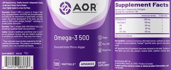 AOR Advanced Orthomolecular Research Advanced Omega-3 500 - supplement