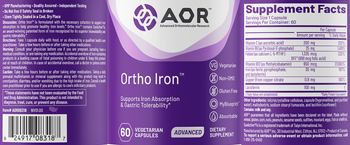 AOR Advanced Orthomolecular Research Advanced Ortho Iron - supplement