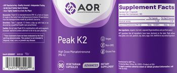 AOR Advanced Orthomolecular Research Advanced Peak K2 - supplement