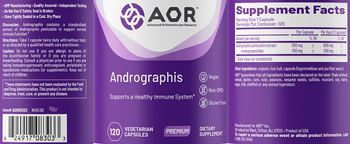 AOR Advanced Orthomolecular Research Premium Andrographis - supplement
