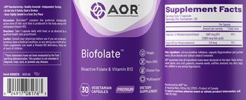 AOR Advanced Orthomolecular Research Premium Biofolate - supplement
