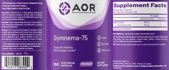 AOR Advanced Orthomolecular Research Premium Gymnema-75 - supplement