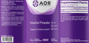 AOR Advanced Orthomolecular Research Premium Inositol Powder - supplement