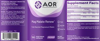 AOR Advanced Orthomolecular Research Premium Mag Malate Renew - supplement
