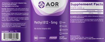 AOR Advanced Orthomolecular Research Premium Methyl B12 - 5mg - supplement