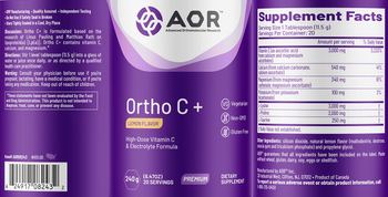 AOR Advanced Orthomolecular Research Premium Ortho C+ Lemon Flavor - supplement