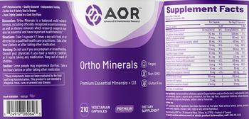 AOR Advanced Orthomolecular Research Premium Ortho Minerals - supplement