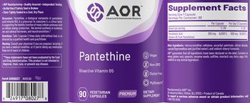 AOR Advanced Orthomolecular Research Premium Pantethine - supplement