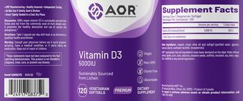 AOR Advanced Orthomolecular Research Premium Vitamin D3 5000 IU - supplement