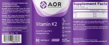 AOR Advanced Orthomolecular Research Premium Vitamin K2 - supplement