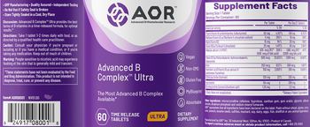 AOR Advanced Orthomolecular Research Ultra Advanced B Complex Ultra - supplement