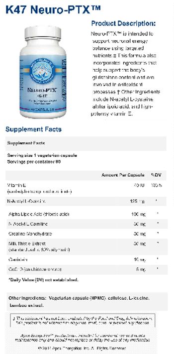 Apex Energetics Neuro-PTX (K47) - vitamin amino acid herbal supplement