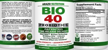 Arazo Nutrition BIO 40 Probiotics - supplement