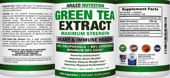 Arazo Nutrition Green Tea Extract Maximum Strength - supplement