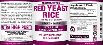 Arazo Nutrition Red Yeast Rice 1200 mg - supplement