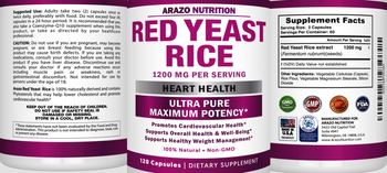 Arazo Nutrition Red Yeast Rice 1200 mg - supplement