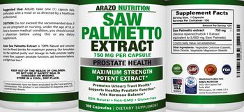 Arazo Nutrition Saw Palmetto Extract 750 mg - supplement