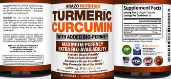 Arazo Nutrition Turmeric Curcumin 1300 mg - supplement