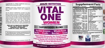 Arazo Nutrition Vital One Women Complete Multivitamin - supplement