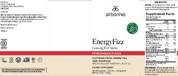 Arbonne EnergyFizz Ginseng Fizz Sticks Pomegranate Flavor - supplement
