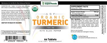 ASF Advanced Superfoods Organic Tumeric 700 mg - supplement