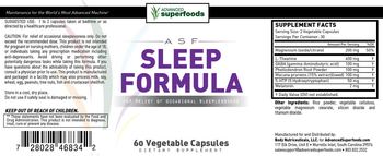 ASF Advanced Superfoods Sleep Formula - supplement