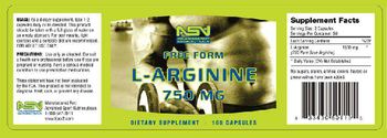 ASN Advanced Sport Nutriceuticals Free Form L-Arginine 750 mg - supplement