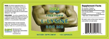ASN Advanced Sport Nutriceuticals Free Form L-Lysine 550 mg - supplement