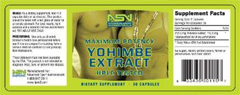 ASN Advanced Sport Nutriceuticals Maximum Potency Yohimbe Extract - supplement