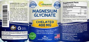 Asquared Nutrition Magnesium Glycinate 400 mg - supplement