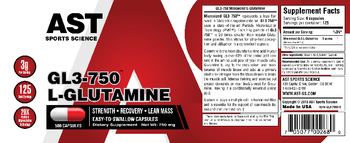 AST Sports Science GL3-750 L-Glutamine - supplement