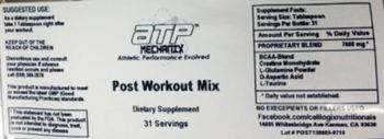 ATP Mechanix Post Workout Mix - supplement