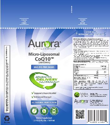 Aurora Nutrascience Micro-Liposomal CoQ10 200 mg - important notice these statements have not been evaluated by the food and drug administration this p