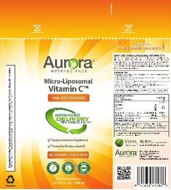 Aurora Nutrascience Micro-Liposomal Vitamin C 1000 mg - important notice these statements have not been evaluated by the food and drug administration this p