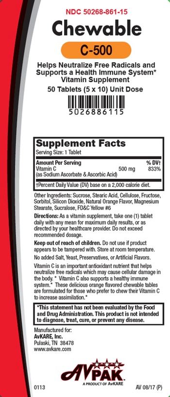AvPak Chewable C-500 - vitamin supplement