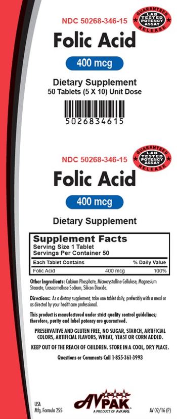AvPak Folic Acid 400 mcg - supplement