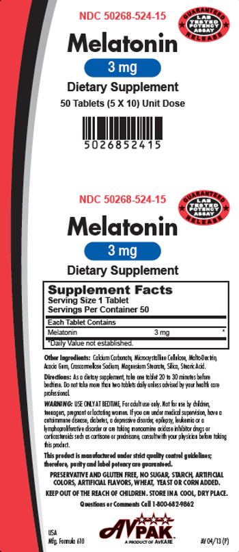 AvPak Melatonin 3 mg - supplement