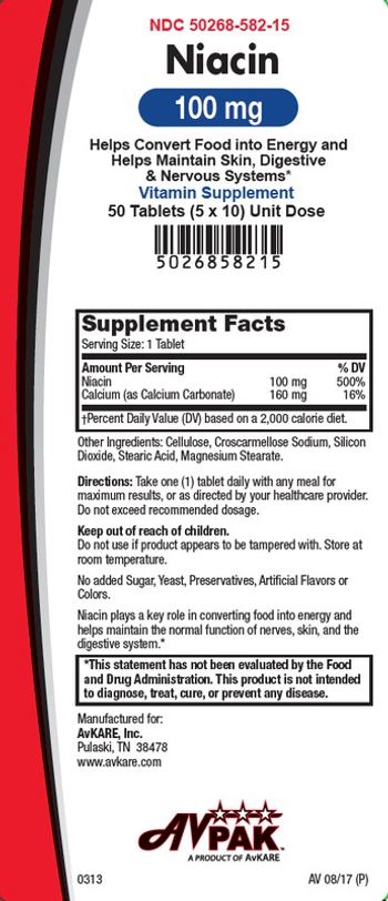 AvPak Niacin 100 mg - vitamin supplement