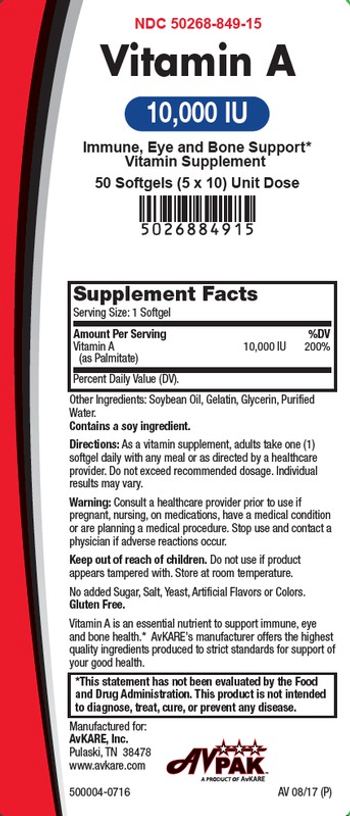 AvPak Vitamin A 10,000 IU - vitamin supplement