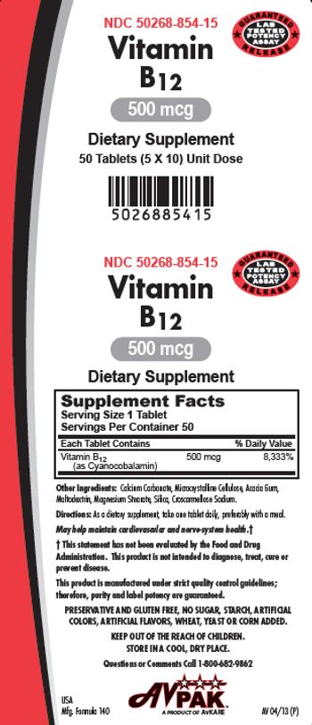 AvPak Vitamin B12 500 mcg - supplement