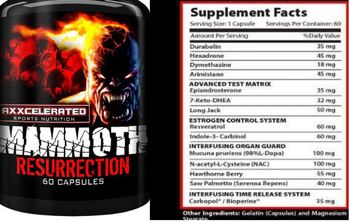 Axxcelerated Sports Nutrition Mammoth Resurrection - supplement