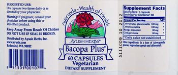 Ayush Herbs Bacopa Plus - supplement