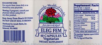 Ayush Herbs Eleg Fem - supplement