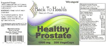Back To Health Healthy Prostate - supplement