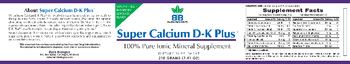 Bairn Biologics Super Calcium D-K Plus Sugar-Free Raspberry Lemonade Flavor - supplement