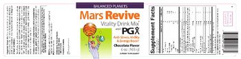 Balanced Planets Mars Revive Vitality Drink Mix With PGX Chocolate Flavor - supplement