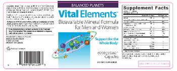 Balanced Planets Vital Elements Bioavailable Mineral Formula For Men And Women - supplement