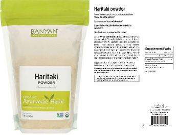 Banyan Botanicals Haritaki Powder - these statements have not been evaluated by the food and drug administration this product is not int