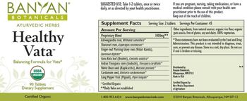 Banyan Botanicals Healthy Vata - supplement