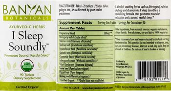 Banyan Botanicals I Sleep Soundly - supplement